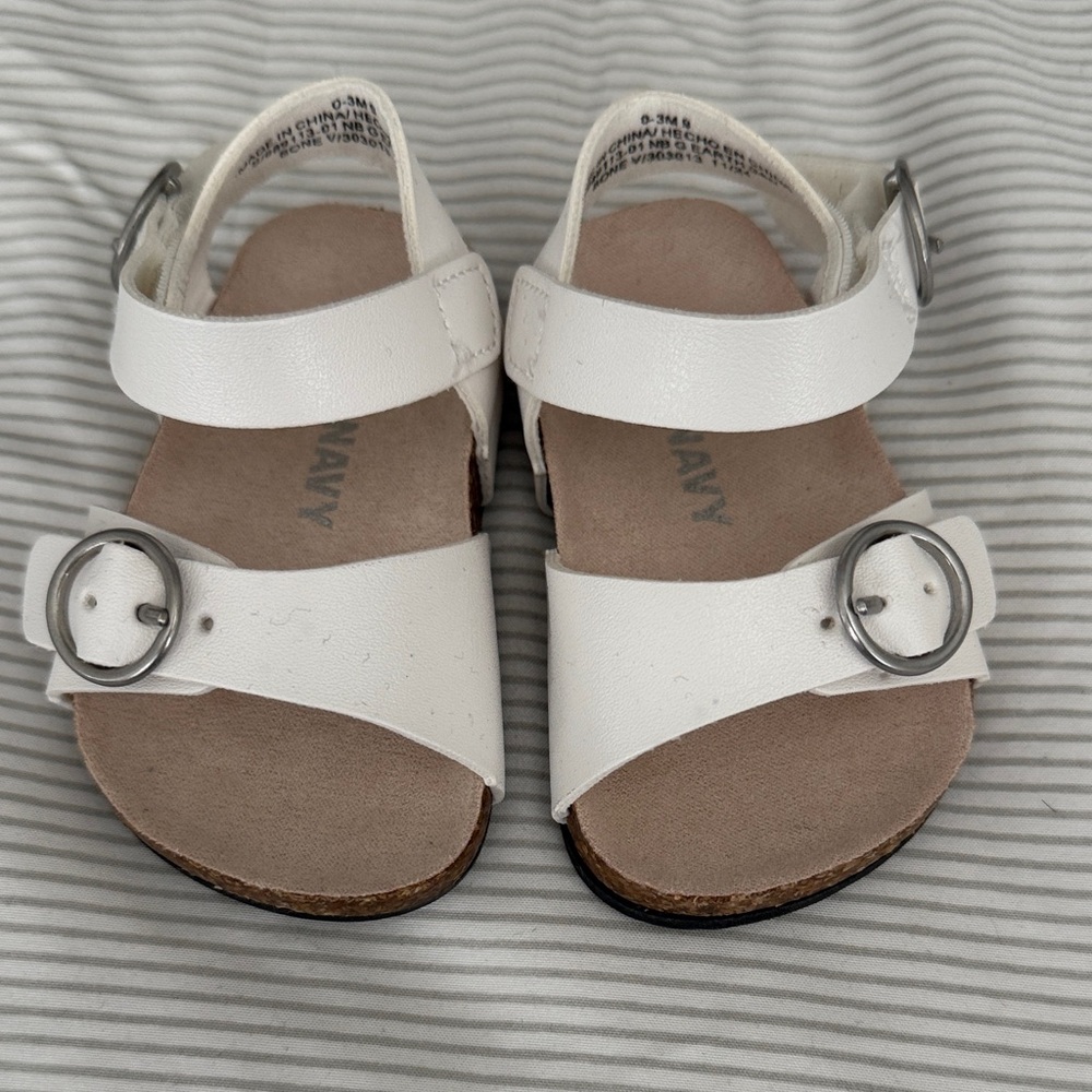 Old Navy Kids White Buckle Sandals